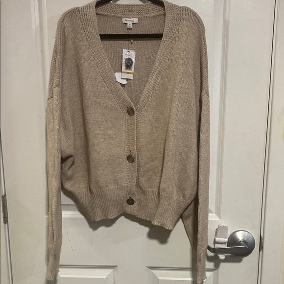 Tan Knit Cardigan - Picture 1 of 4